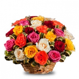 20 Mix Roses Basket